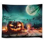 Scary Halloween Pumpkin Print Tapestry