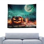 Scary Halloween Pumpkin Print Tapestry