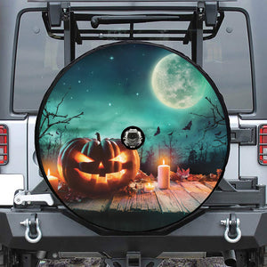 Scary Halloween Pumpkin Print Tire Cover With Camera Hole