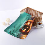 Scary Halloween Pumpkin Print Towel