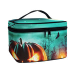Scary Halloween Pumpkin Print Travel Makeup Bag