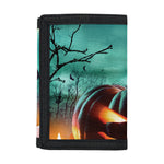 Scary Halloween Pumpkin Print Trifold Wallet
