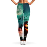 Scary Halloween Pumpkin Print Women's Leggings