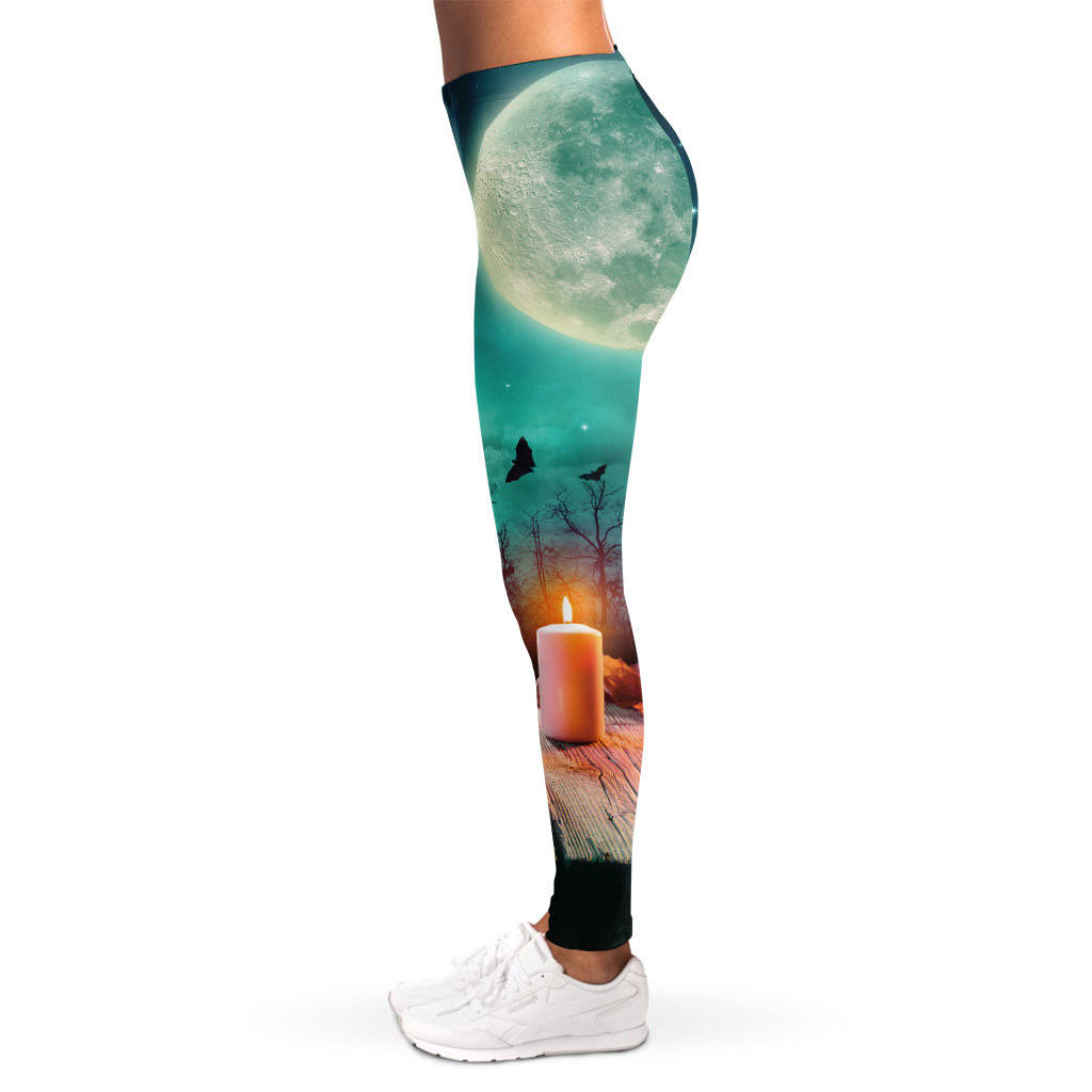 Scary Halloween Pumpkin Print Women's Leggings