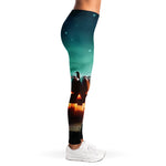 Scary Halloween Pumpkin Print Women's Leggings