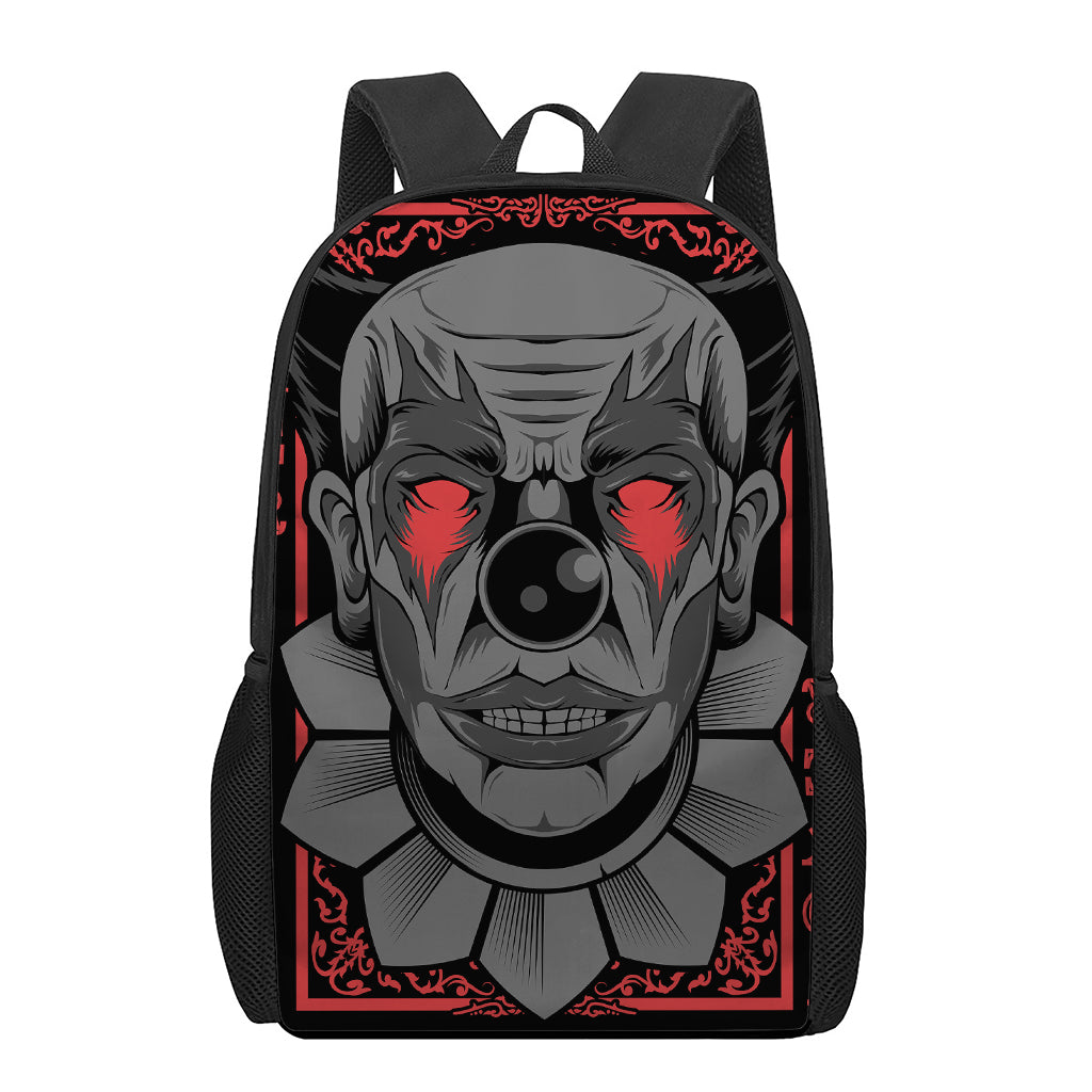 Scary Joker Card Print 17 Inch Backpack