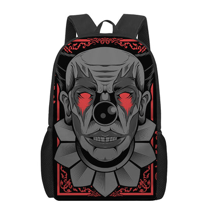 Scary Joker Card Print 17 Inch Backpack