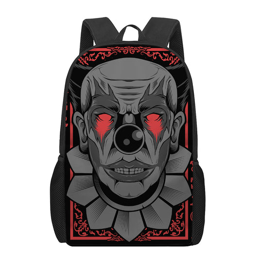 Scary Joker Card Print 17 Inch Backpack