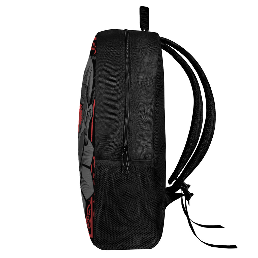 Scary Joker Card Print 17 Inch Backpack