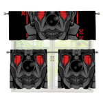 Scary Joker Card Print 3 Piece Kitchen Curtains