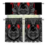 Scary Joker Card Print 3 Piece Kitchen Curtains