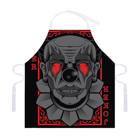 Scary Joker Card Print Adjustable Apron