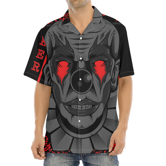 Scary Joker Card Print Aloha Shirt
