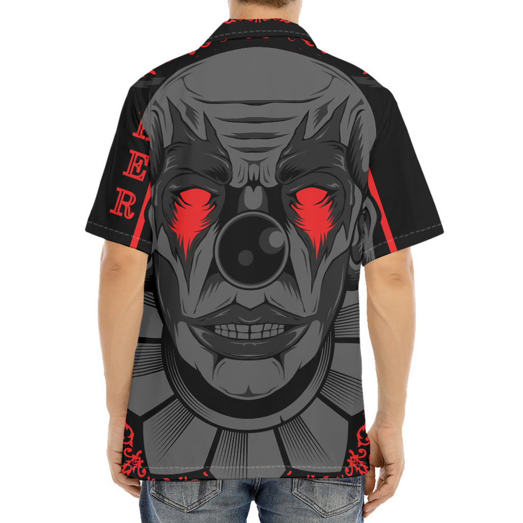 Scary Joker Card Print Aloha Shirt