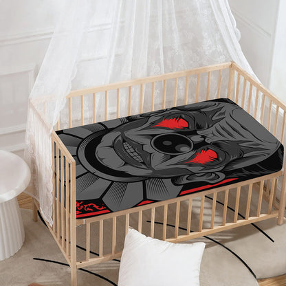 Scary Joker Card Print Baby Crib Sheet