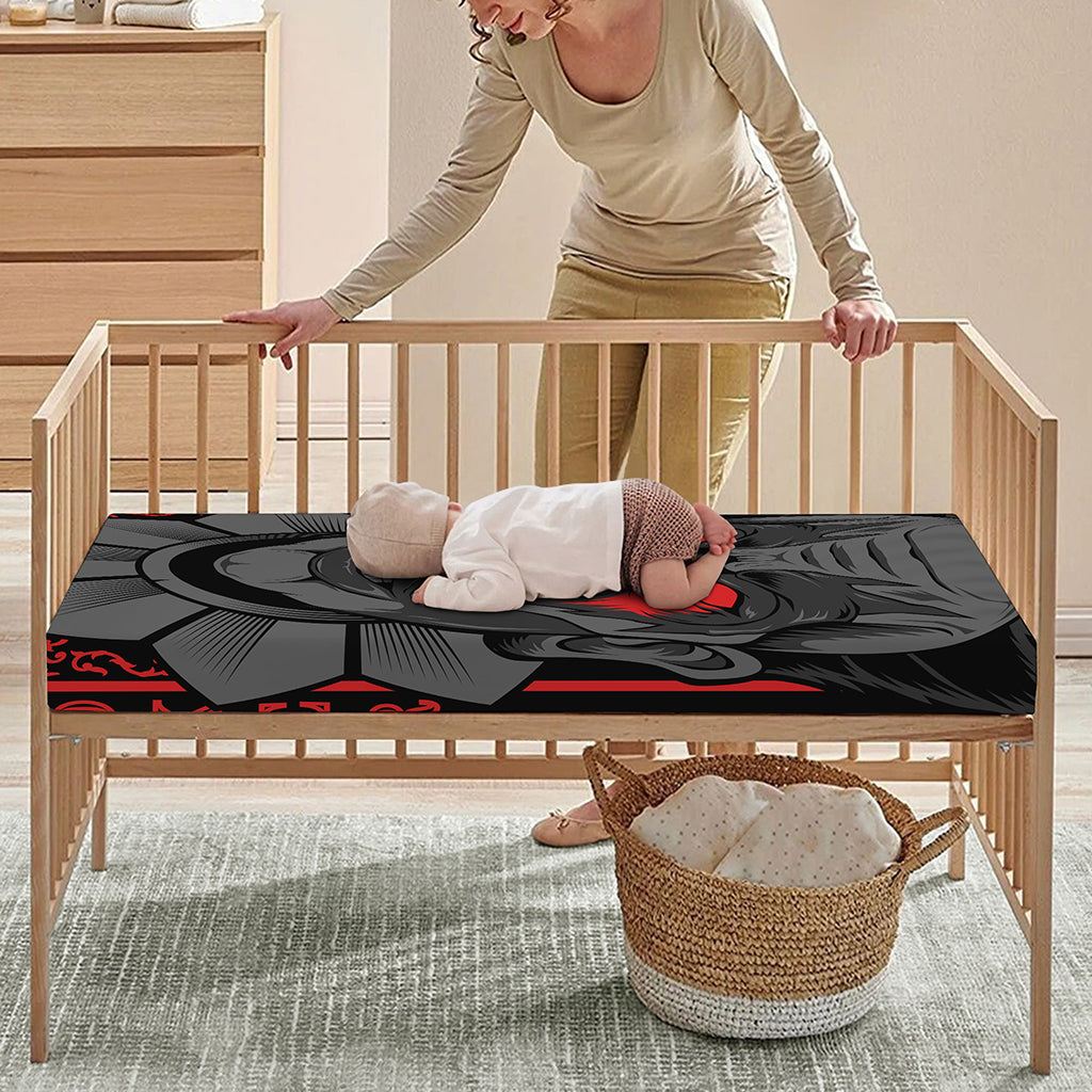 Scary Joker Card Print Baby Crib Sheet