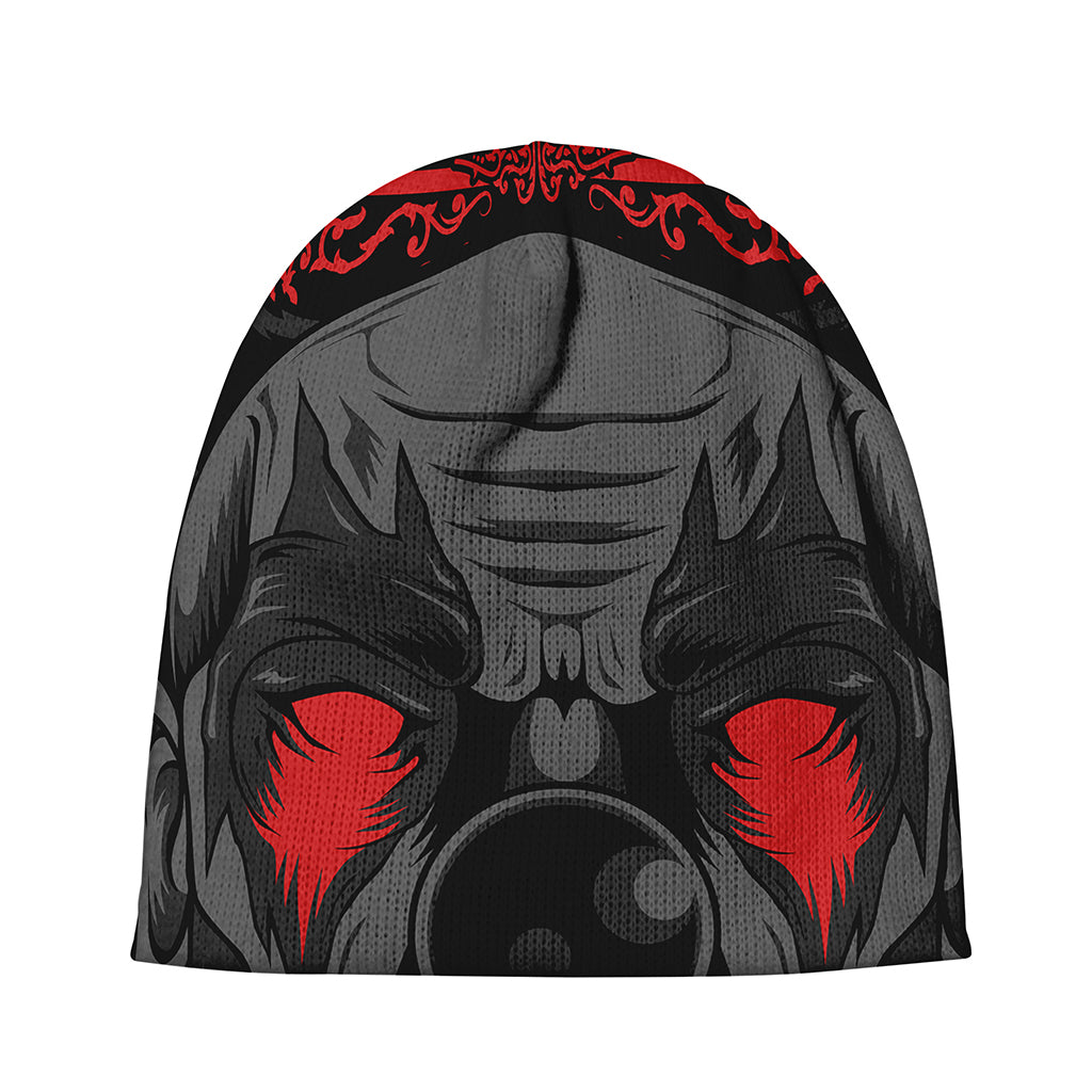 Scary Joker Card Print Beanie