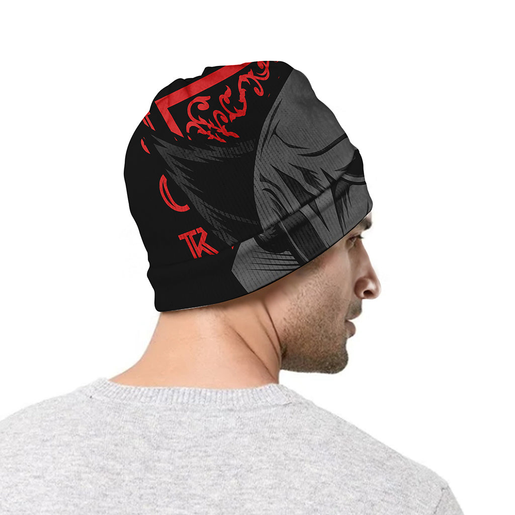 Scary Joker Card Print Beanie