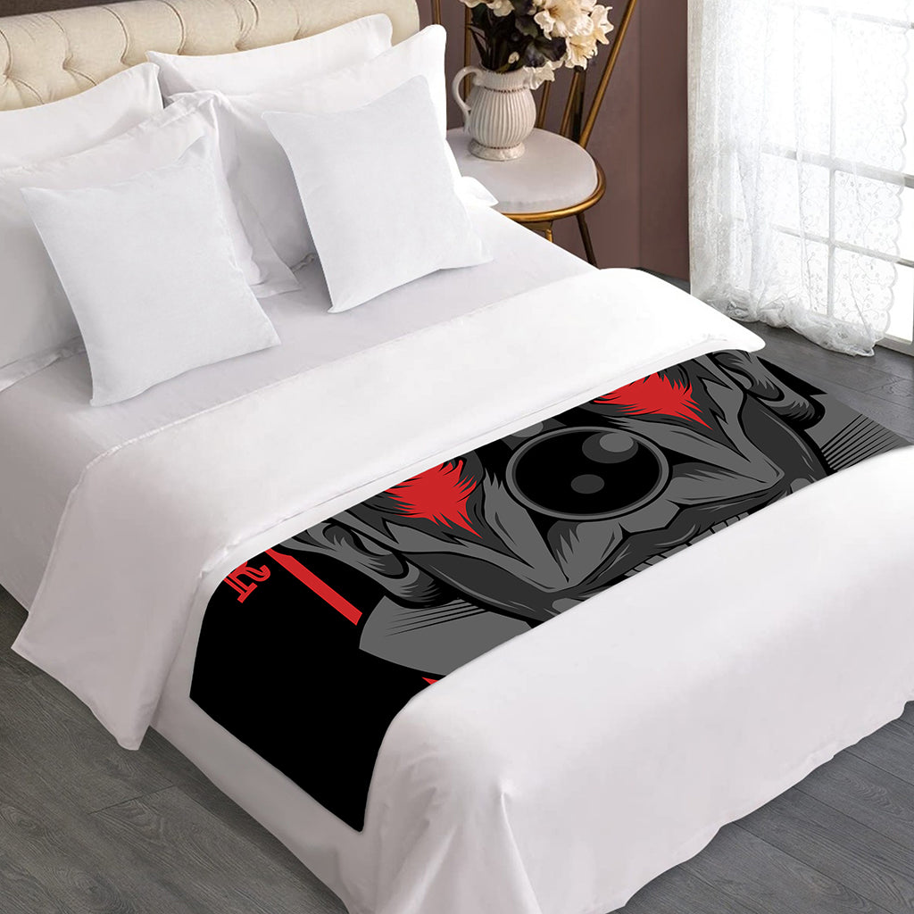 Scary Joker Card Print Bed Runner