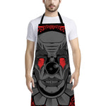Scary Joker Card Print Bib Apron With Pocket