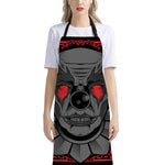 Scary Joker Card Print Bib Apron With Pocket