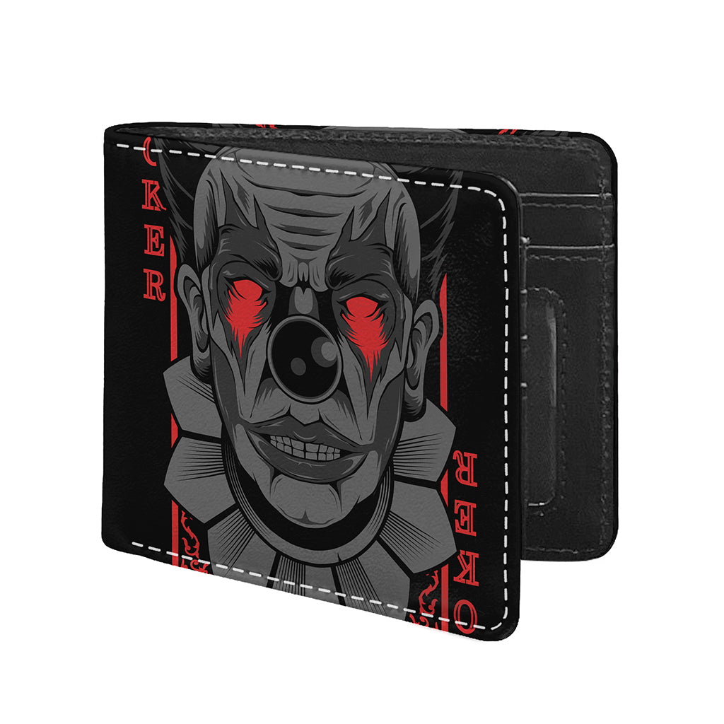 Scary Joker Card Print Bifold Wallet