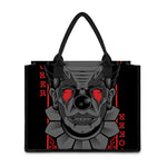 Scary Joker Card Print Canvas Tote Bag