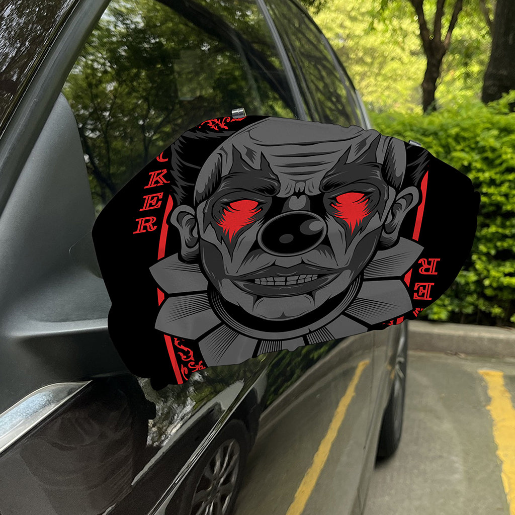 Scary Joker Card Print Car Side Mirror Covers