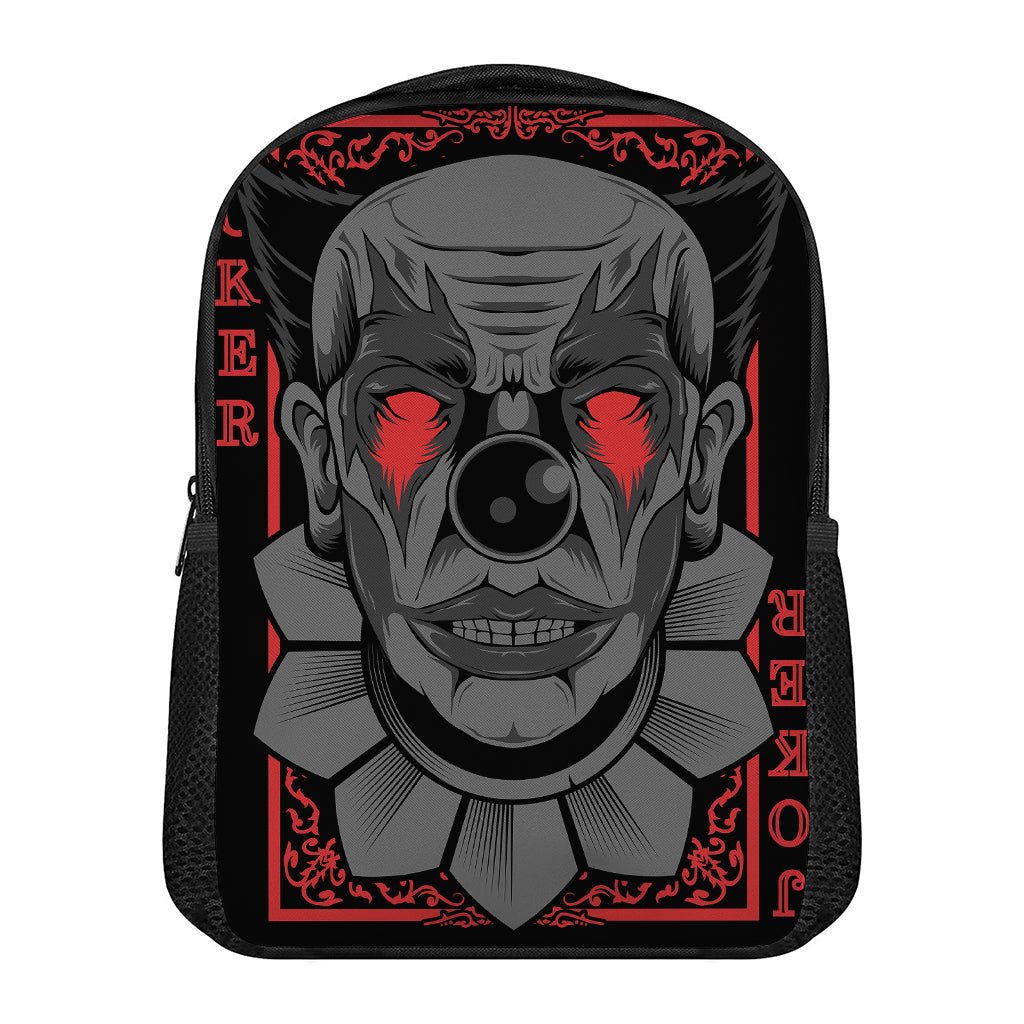 Scary Joker Card Print Casual Backpack