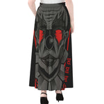 Scary Joker Card Print Chiffon Maxi Skirt