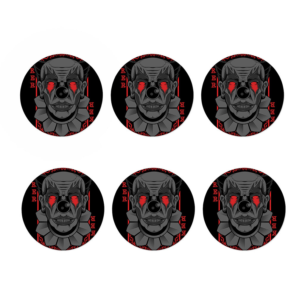 Scary Joker Card Print Coaster Set