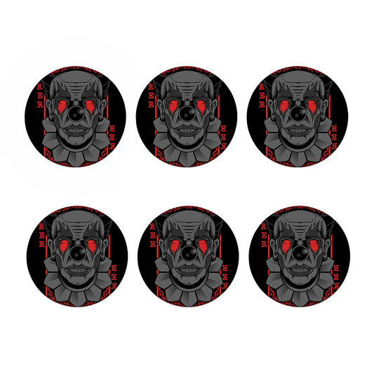Scary Joker Card Print Coaster Set