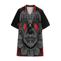 Scary Joker Card Print Cotton Hawaiian Shirt