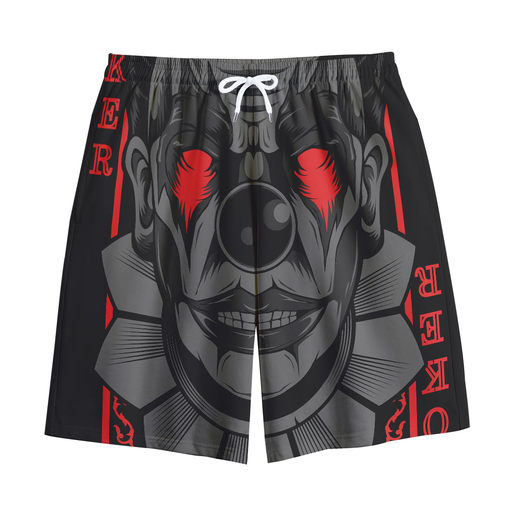 Scary Joker Card Print Cotton Shorts