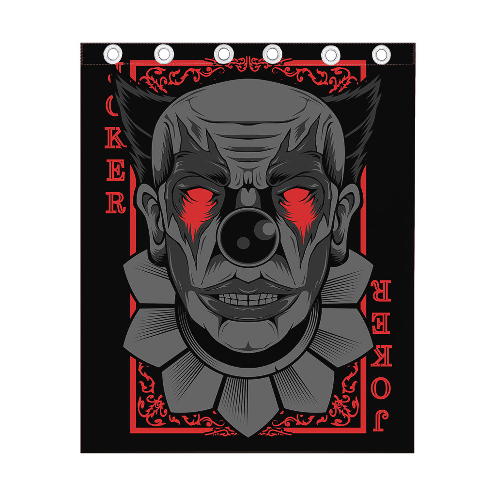 Scary Joker Card Print Curtain