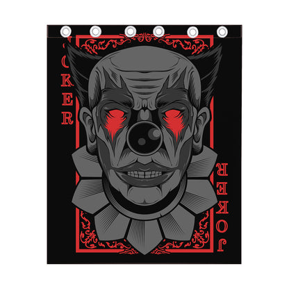 Scary Joker Card Print Curtain