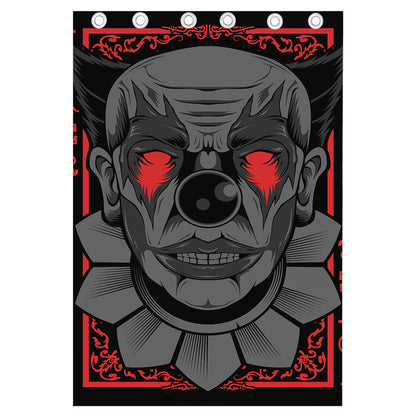Scary Joker Card Print Curtain
