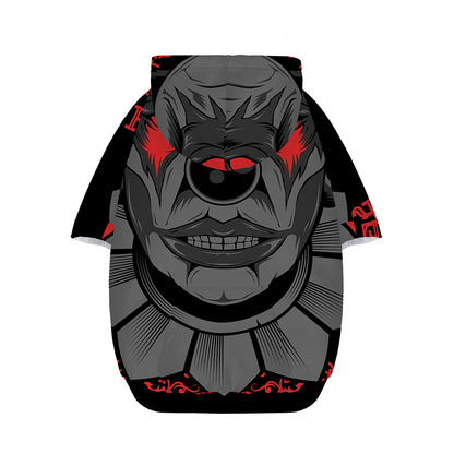 Scary Joker Card Print Dog Zip Up Hoodie
