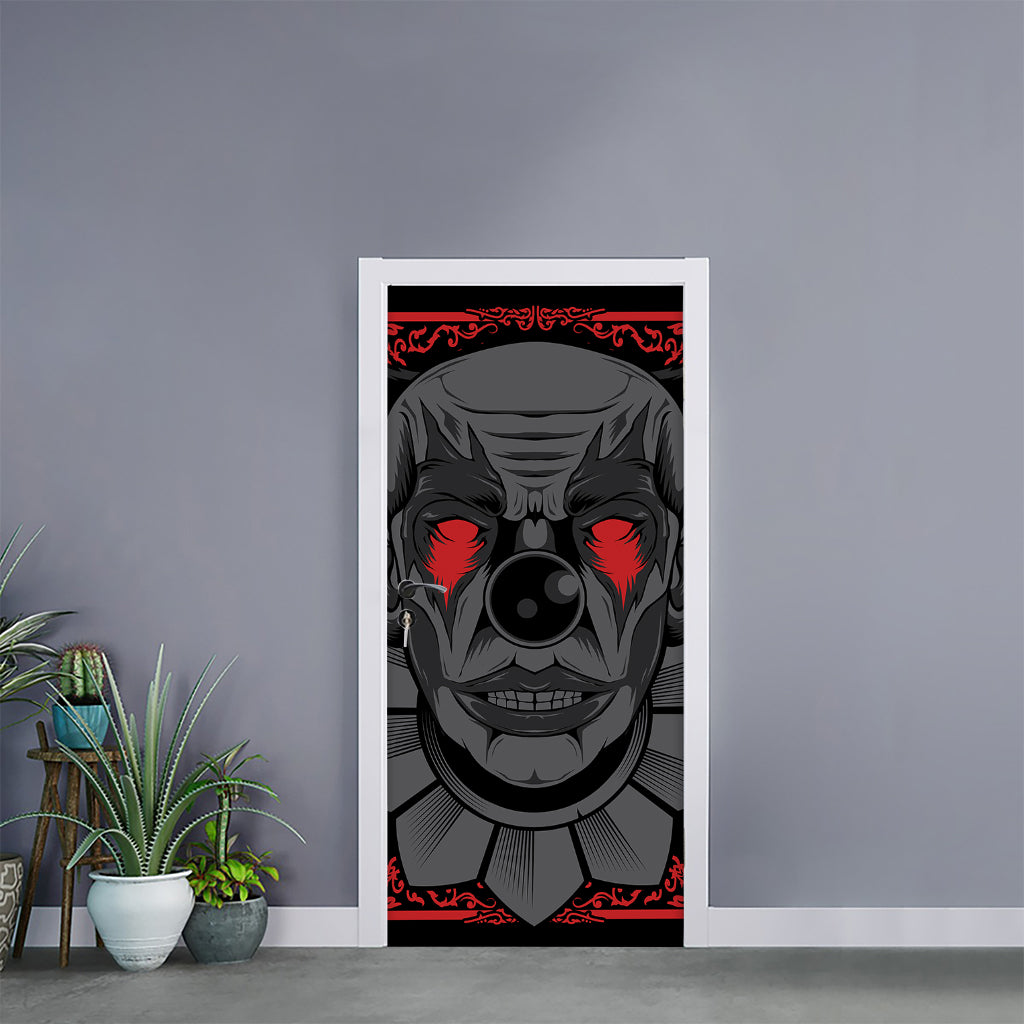 Scary Joker Card Print Door Sticker