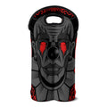 Scary Joker Card Print Double Neoprene Wine Tote