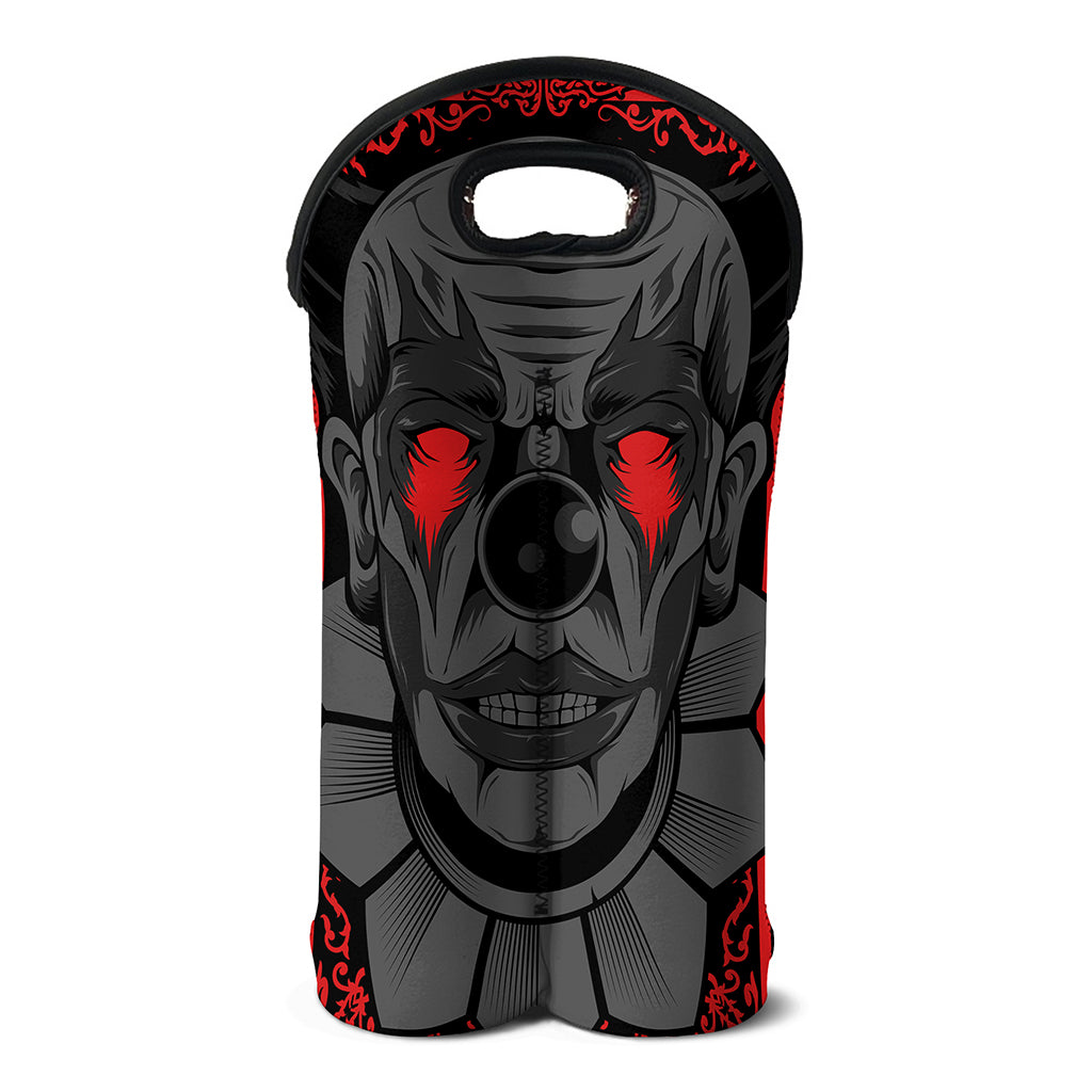 Scary Joker Card Print Double Neoprene Wine Tote