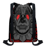Scary Joker Card Print Drawstring Backpack