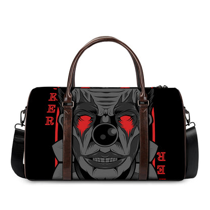Scary Joker Card Print Duffle Bag