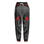 Scary Joker Card Print Fleece Lined Knit Pants