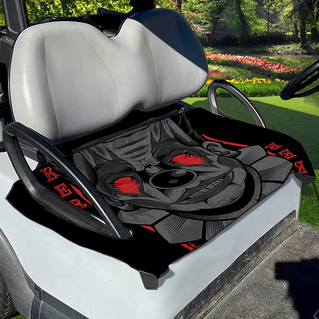 Scary Joker Card Print Golf Cart Seat Cover