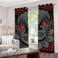 Scary Joker Card Print Grommet Curtains