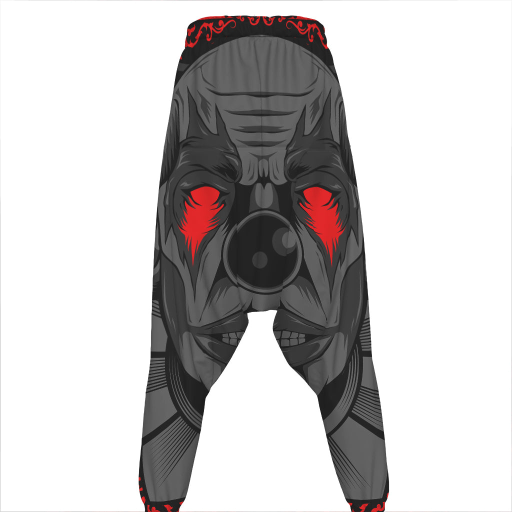 Scary Joker Card Print Hammer Pants