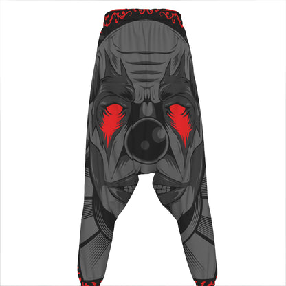 Scary Joker Card Print Hammer Pants