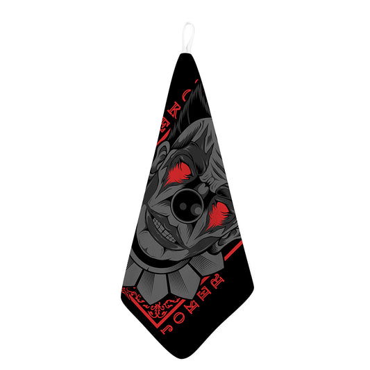 Scary Joker Card Print Hand Towel