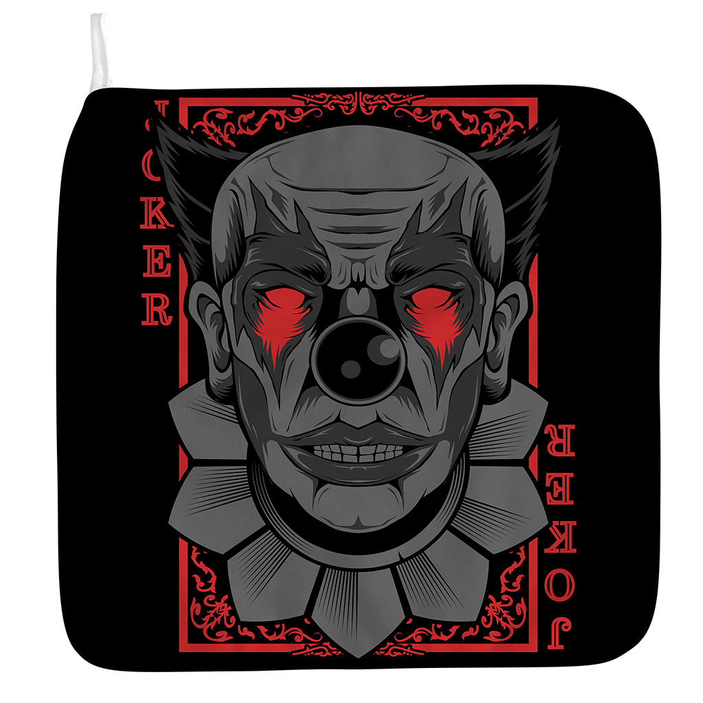 Scary Joker Card Print Hand Towel